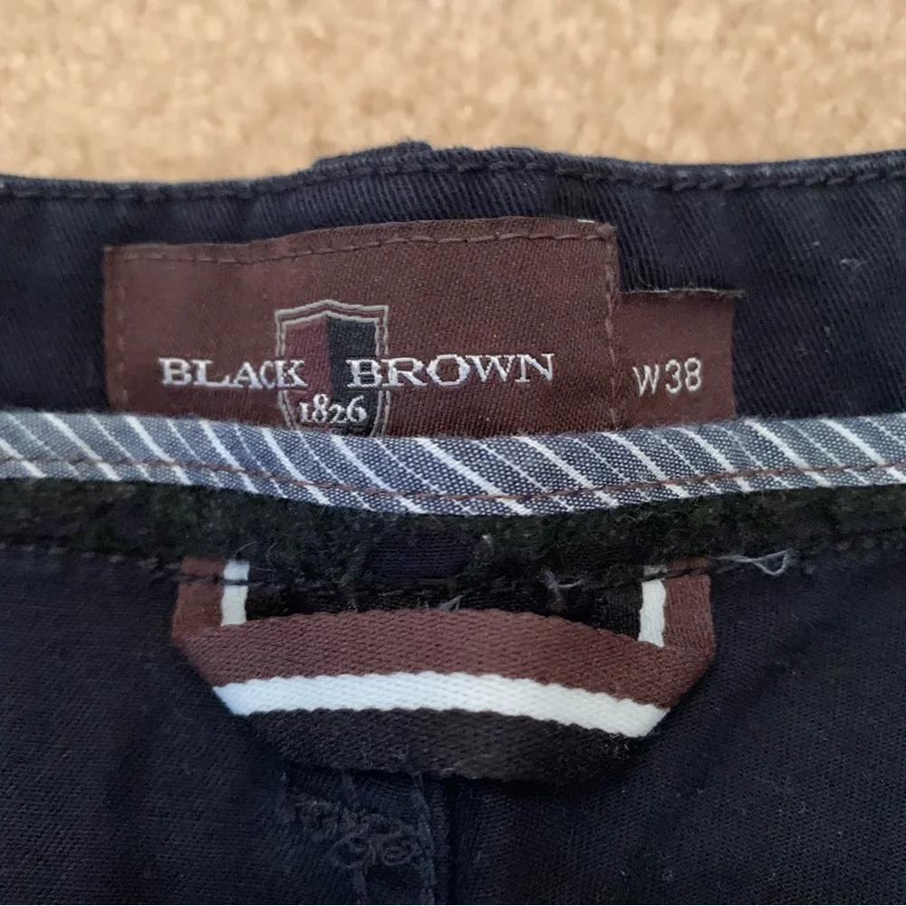 Black Brown 1826 Navy Flat Front Chino Short- 38 - Picture 5 of 15